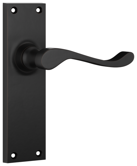 Tradco Victorian Door Lever on Plate Antique Copper Latch