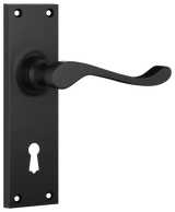 Tradco Victorian Door Lever on Plate Antique Copper Lock