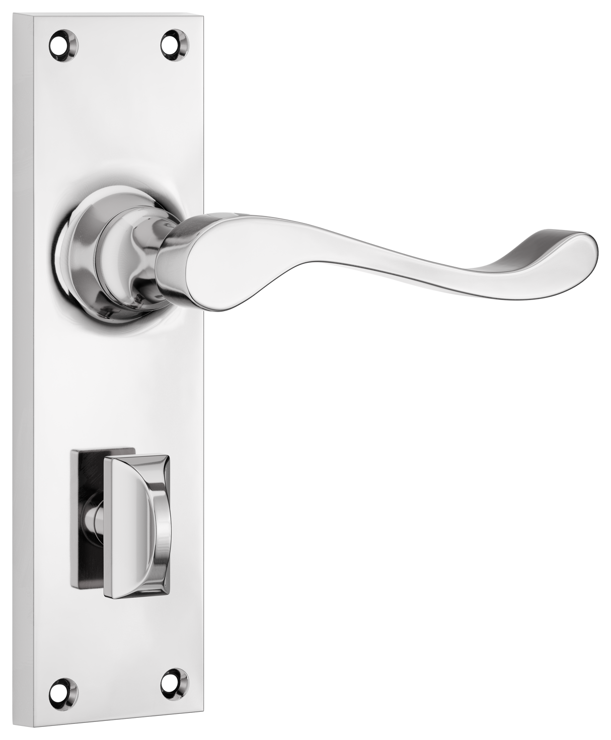 Tradco Victorian Door Lever on Plate Chrome Plated Privacy