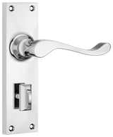 Tradco Victorian Door Lever on Plate Chrome Plated Privacy