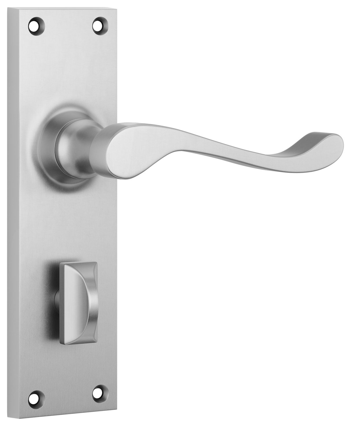 Tradco Victorian Door Lever on Plate Satin Chrome Privacy