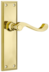 Tradco Milton Lever, Polished Brass, Passage