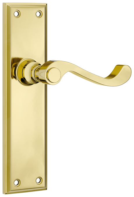 Tradco Milton Lever, Polished Brass, Passage
