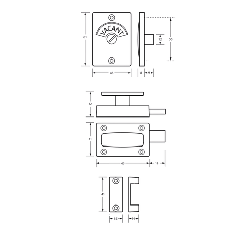 Metlam 100A Series Lock & Indicator Set – Satin Chrome Plate
