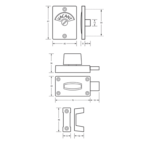 Metlam 100 Series Lock & Indicator Set – Satin Chrome Plate