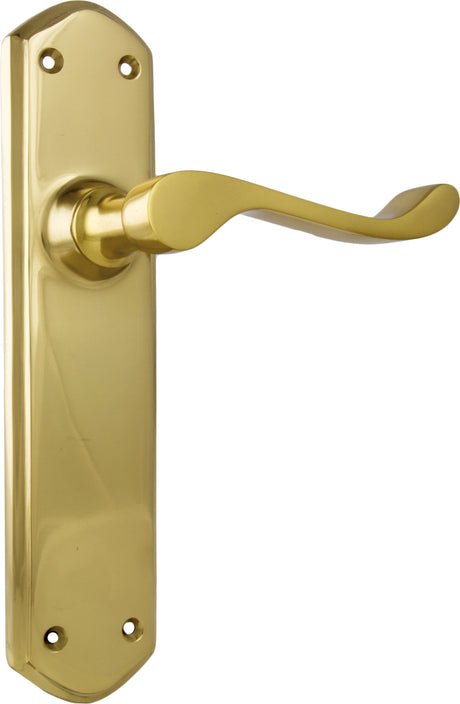 Tradco Windsor Door Lever Polished Brass Latch