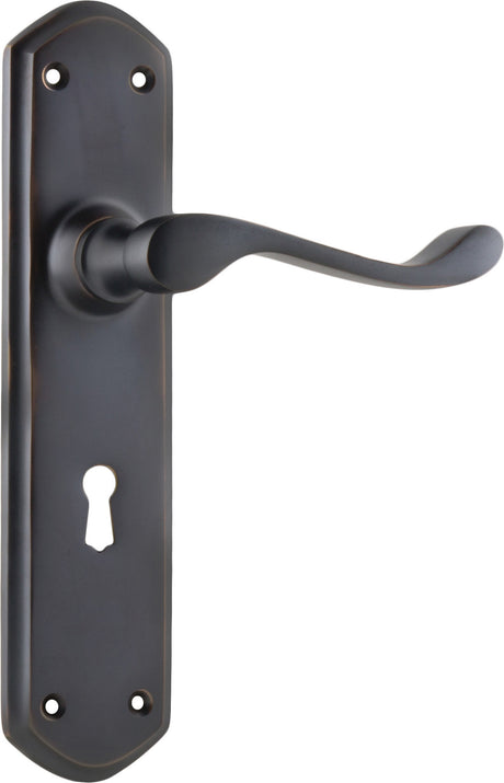 Tradco Windsor Door Lever Antique Copper Lock