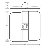 Metlam 106C Concealed Fix Gravity Hinge – Antimicrobial – with Bolt Through Face Plates
