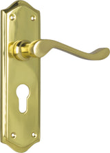 Tradco Henley Euro Lever, Polished Brass