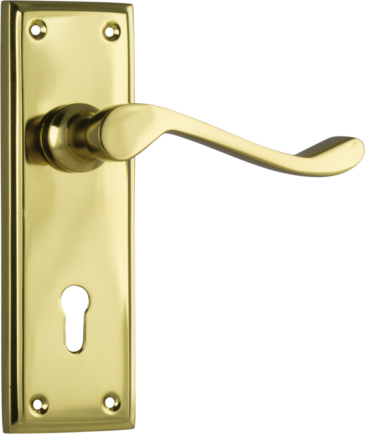 Tradco Camden Skeleton Key Lever, Polished Brass