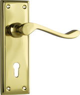 Tradco Camden Skeleton Key Lever, Polished Brass