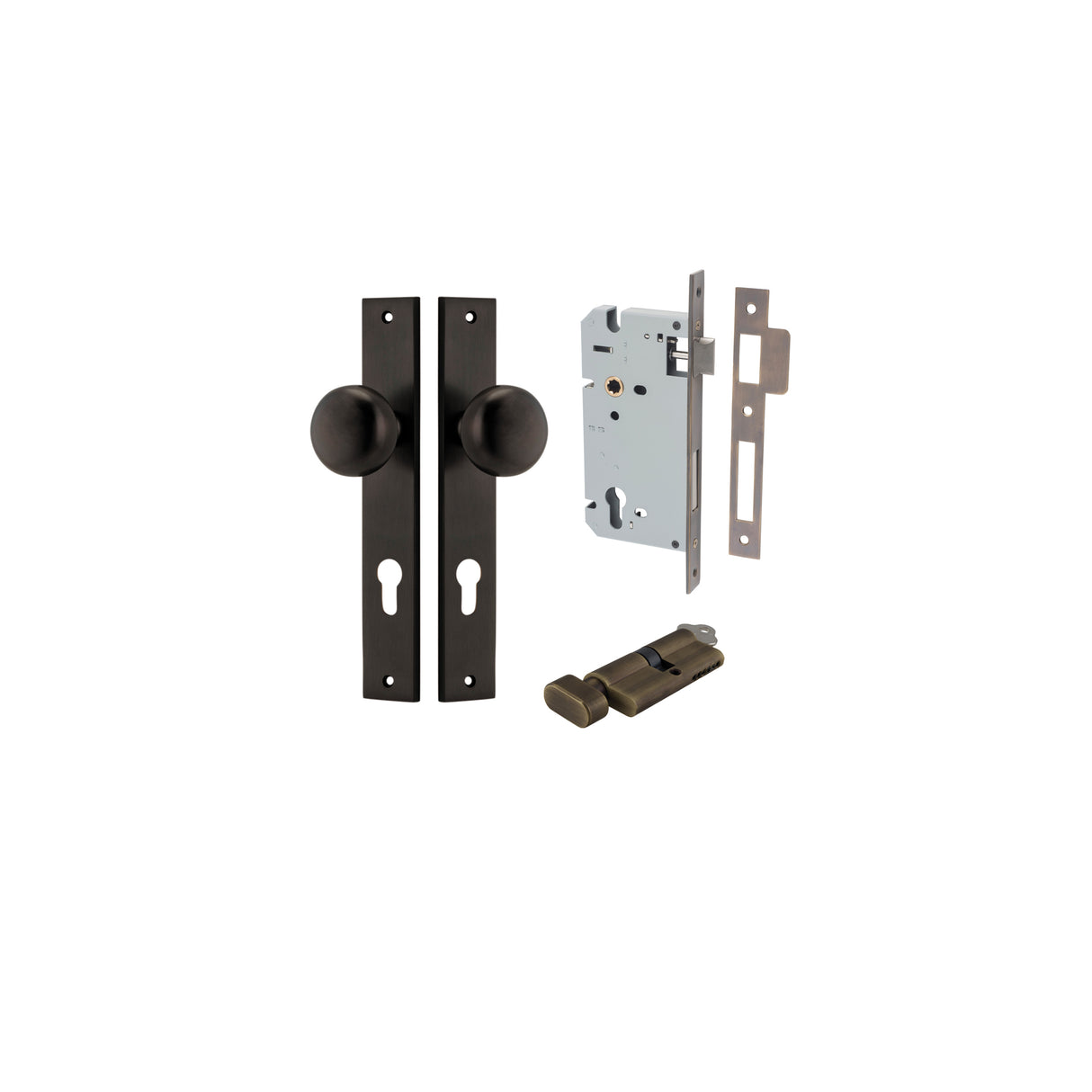 Iver Cambridge Knob Rectangular Backplate - Complete Kits