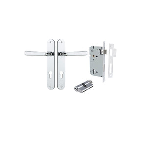 Iver Copenhagen Oval Backplate Polished Chrome, Entrance Set Locking - Key / Key