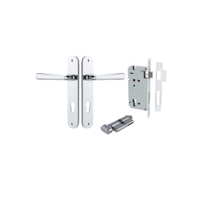 Iver Copenhagen Oval Backplate Polished Chrome, Entrance Set Locking - Key / Turn