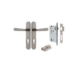 Iver Copenhagen Oval Backplate Distressed Nickel, Entrance Set Locking - Key / Key