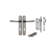 Iver Copenhagen Oval Backplate Distressed Nickel, Entrance Set Locking - Key / Turn