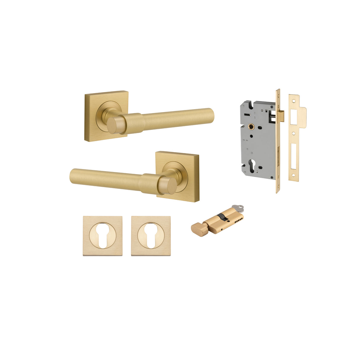 Iver Helsinki Square Rose Lever Set - Complete Kits
