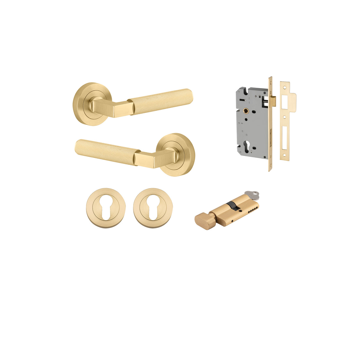 Iver Brunswick Round Rose Lever Set - Complete Kits