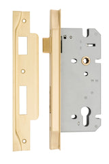 Iver Rebated 85mm Euro Mortice Lock Brushed Gold PVD, 60mm