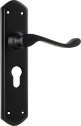Tradco Windsor Door Lever Matt Black Euro