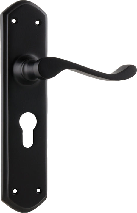 Tradco Windsor Door Lever Matt Black Euro