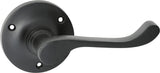 Tradco Victorian Door Lever on Round Rose Matt Black