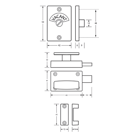 Metlam 200 Series Lock & Indicator Set – Satin Chrome Plate