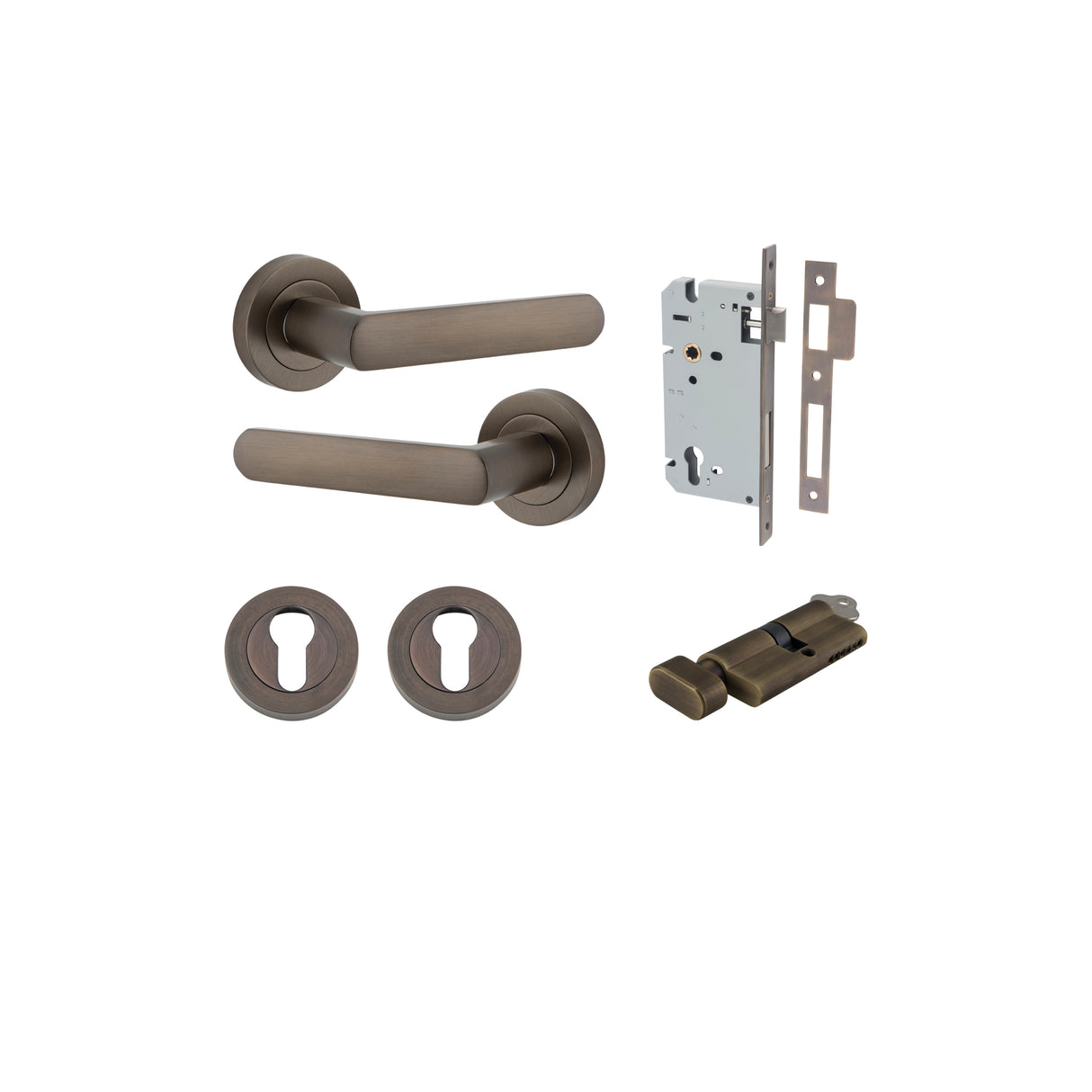 Iver Osaka Round Rose Lever Set - Complete Kits