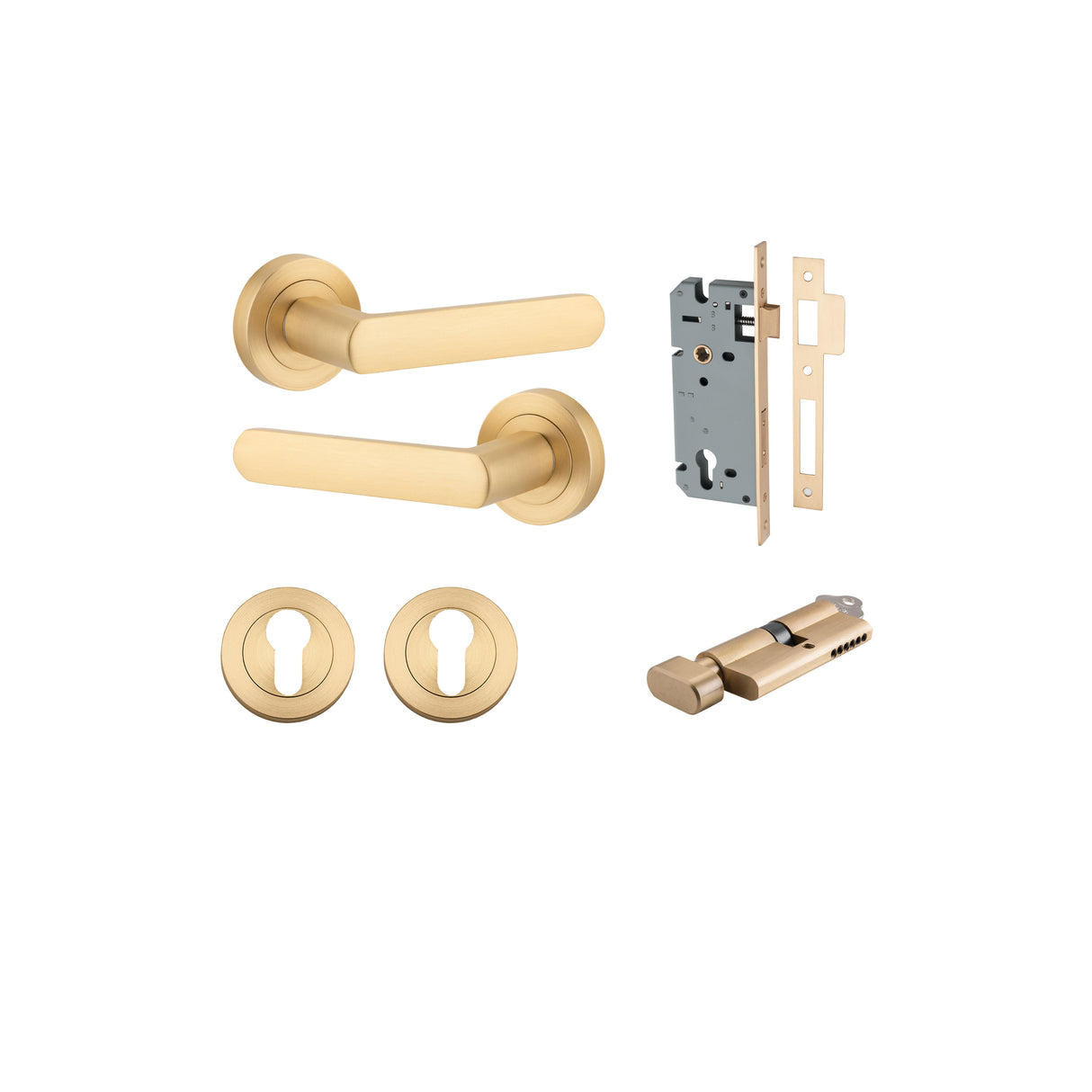 Iver Osaka Round Rose Lever Set - Complete Kits