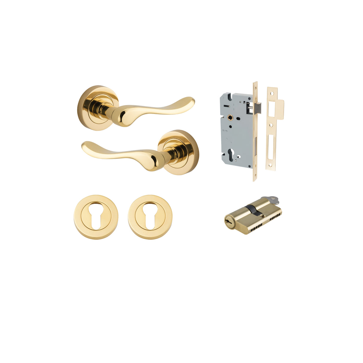 Iver Stirling Round Rose Lever Set - Complete Kits
