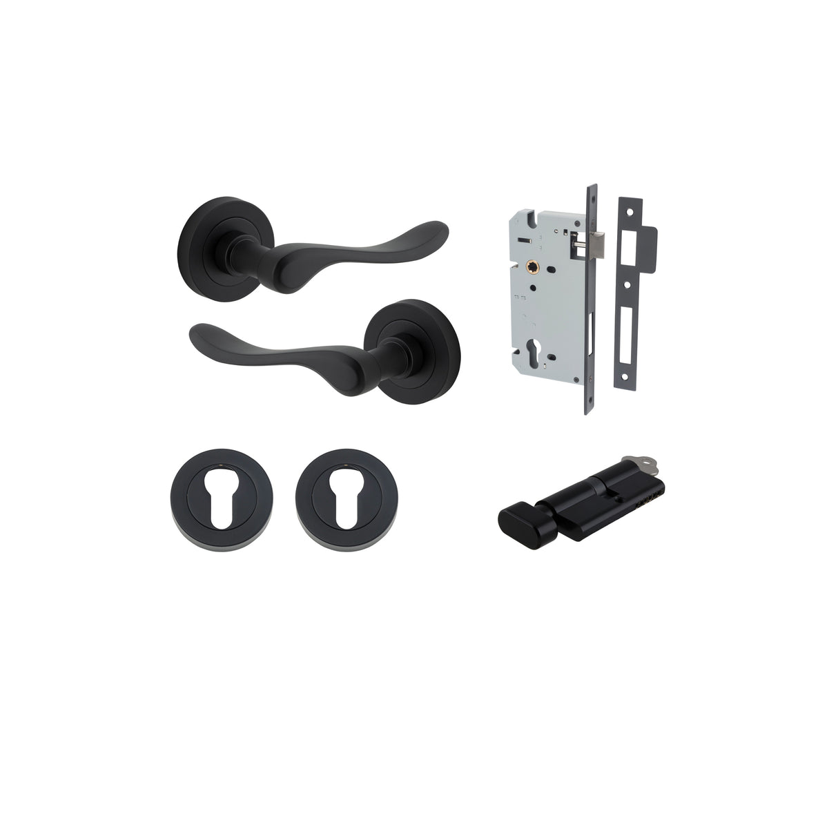 Iver Stirling Round Rose Lever Set - Complete Kits