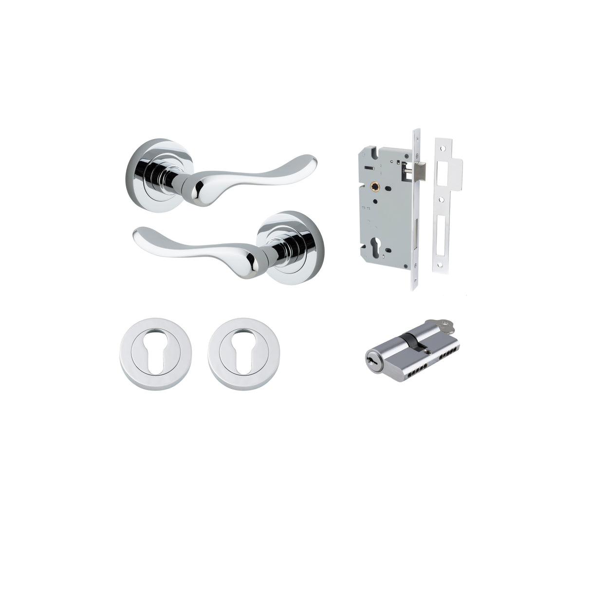 Iver Stirling Round Rose Lever Set - Complete Kits