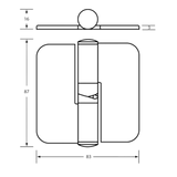 Metlam 207C Stainless Steel Concealed Fix Gravity Hinge – Satin Stainless Steel – with Bolt Through Face Plates