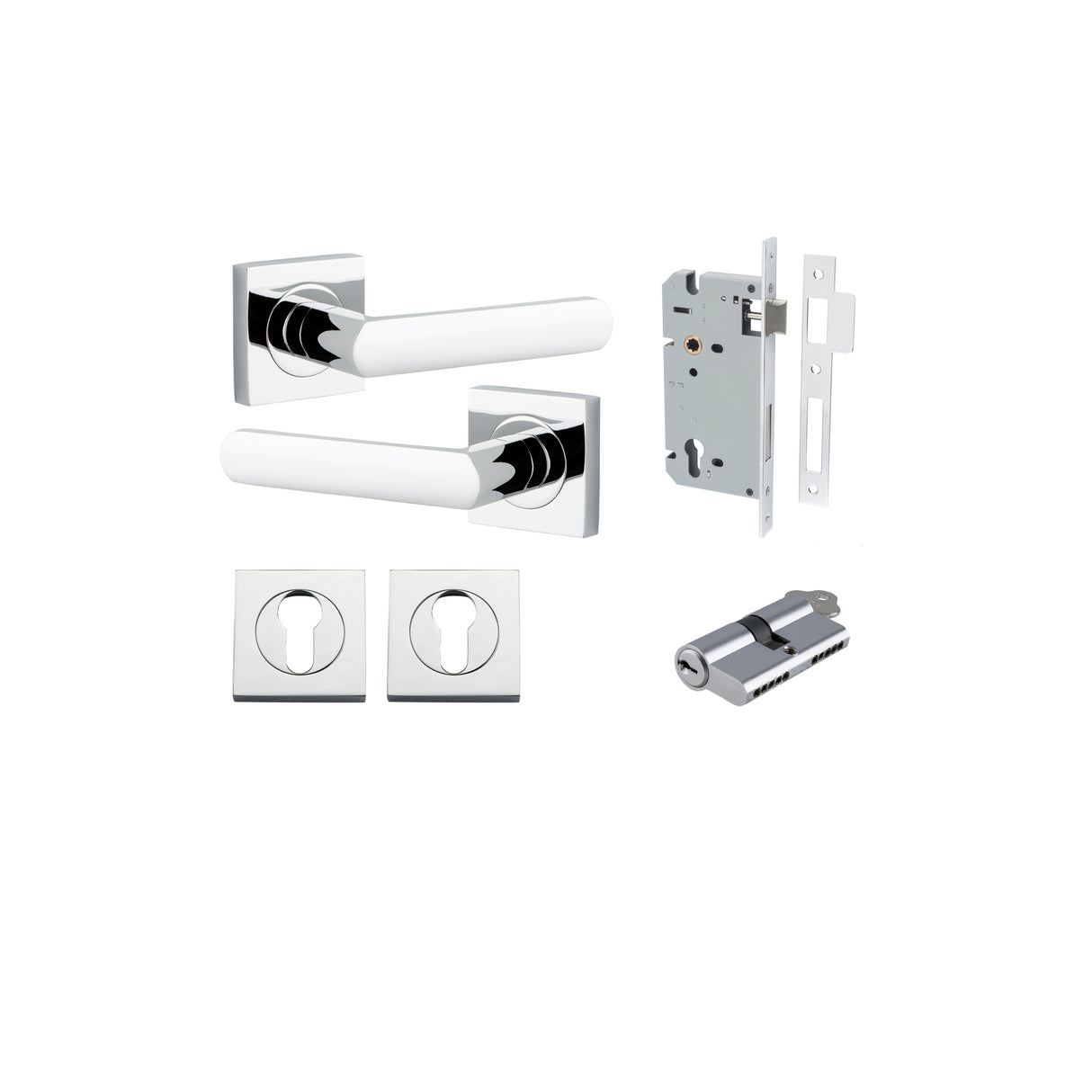 Iver Osaka Square Rose Lever Set - Complete Kits