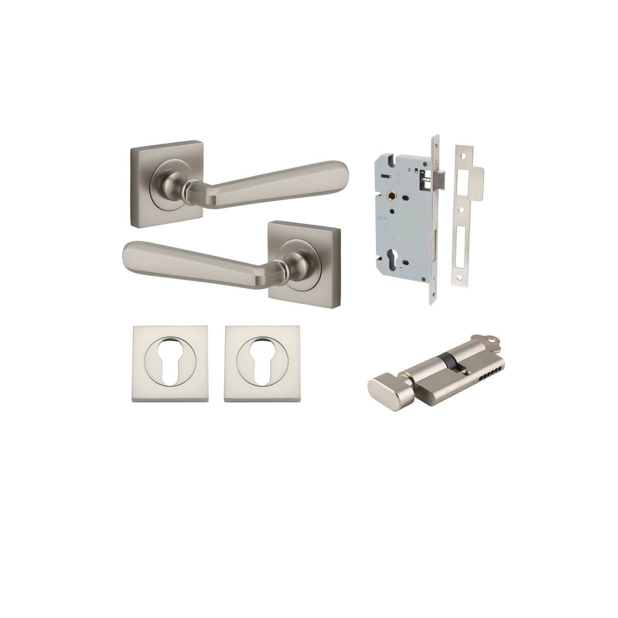 Iver Copenhagen Square Rose Lever Set - Complete Kits