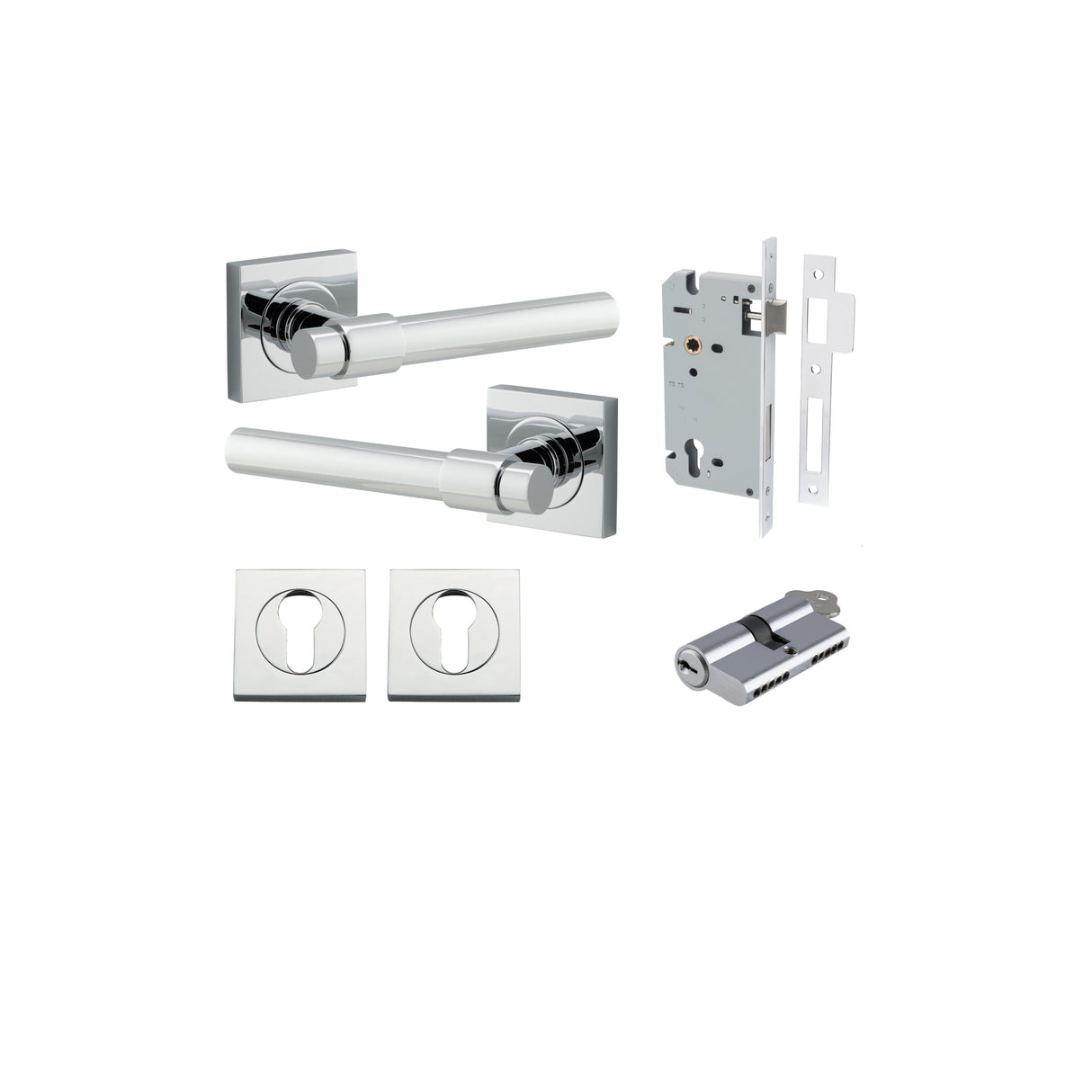 Iver Helsinki Square Rose Lever Set - Complete Kits