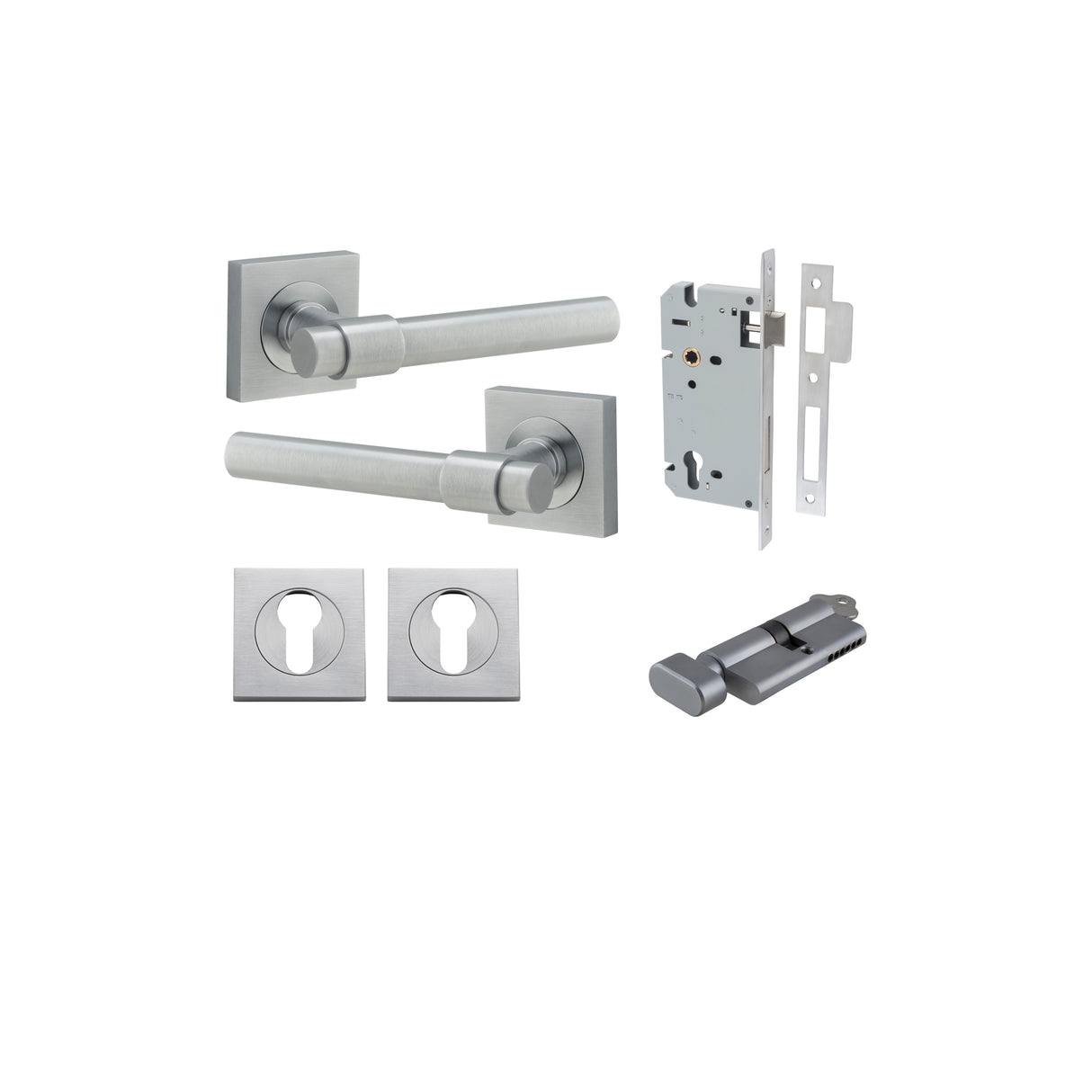 Iver Helsinki Square Rose Lever Set - Complete Kits