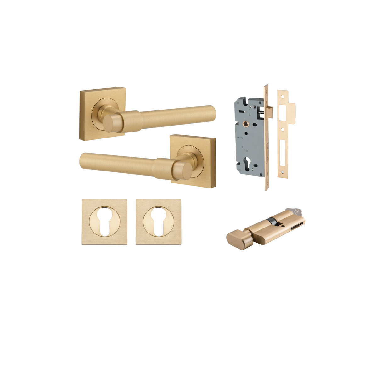 Iver Helsinki Square Rose Lever Set - Complete Kits