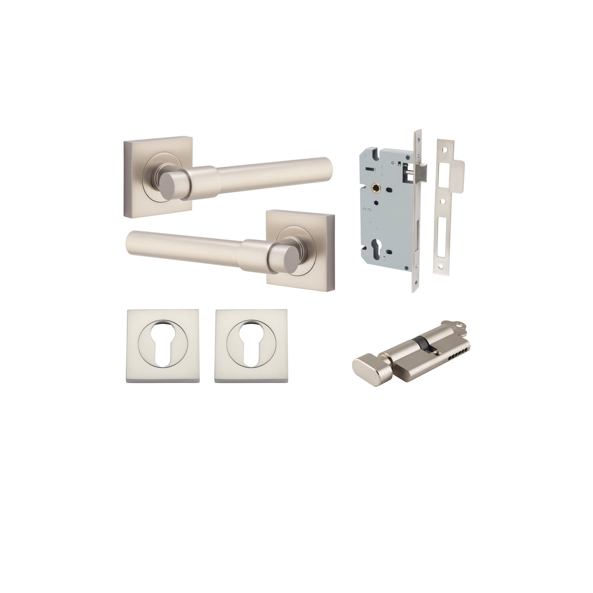 Iver Helsinki Square Rose Lever Set - Complete Kits