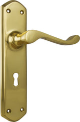 Tradco Windsor Door Lever Unlacquered Polished Brass Lock