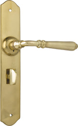 Tradco Reims Lever Long Plate, Unlacquered Polished Brass, Privacy