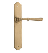 Tradco Reims Lever Long Plate, Unlacquered Satin Brass, Passage