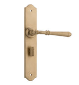 Tradco Reims Lever Long Plate, Unlacquered Satin Brass, Privacy