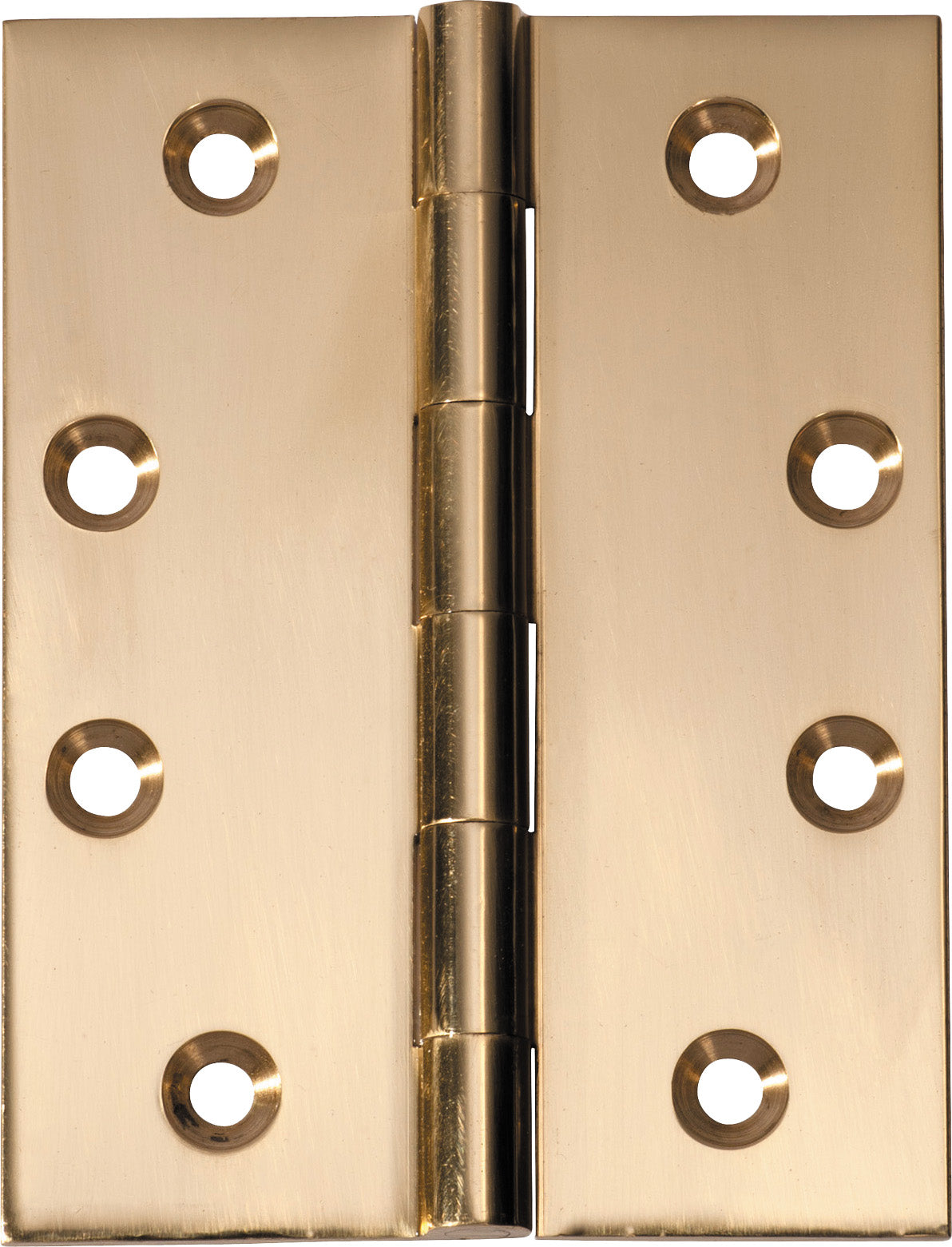 Tradco Fixed Pin Hinge Unlacquered Polished Brass 100 x 75mm
