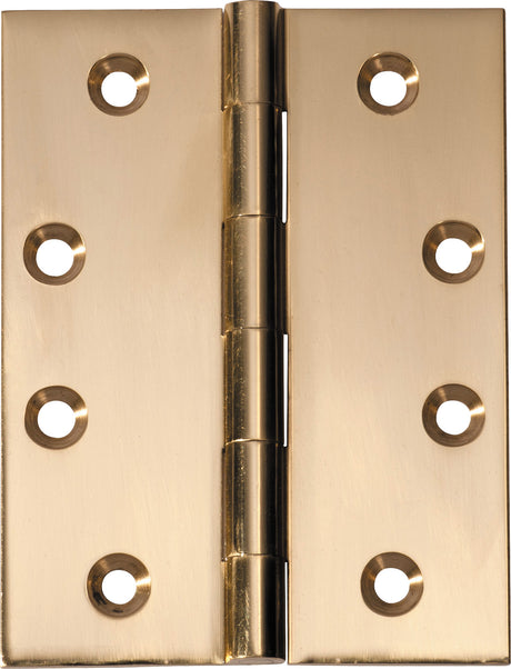 Tradco Fixed Pin Hinge Unlacquered Polished Brass 100 x 75mm