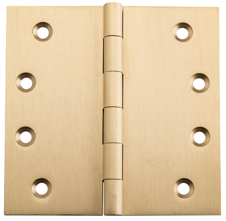 Tradco Fixed Pin Hinge Unlacquered Satin Brass 100 x 100mm