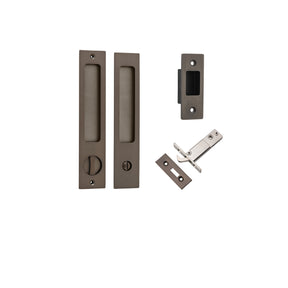 Iver Rectangular Sliding Door Pull Kit, Signature Brass, Privacy Locking