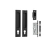 Iver Rectangular Sliding Door Pull Kit, Matt Black, Entrance Set Locking