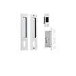 Iver Rectangular Sliding Door Pull Kit, Polished Chrome, Entrance Set Locking