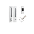 Iver Rectangular Sliding Door Pull Kit, Polished Chrome, Privacy Locking